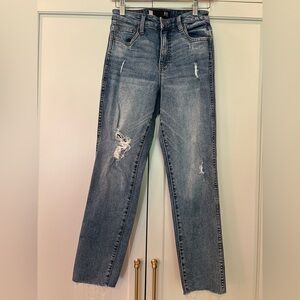 Kut from the Kloth Light Blue Distressed Straight Leg Jeans